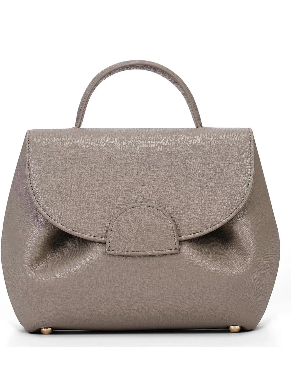 Structured Taupe Top-Handle Satchel for Women